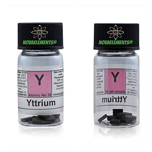 Yttrium Element 39 Y, Meister Pure1 Feingold 99,95% in Ampoule aus Glas mit Etikett von Novaelements