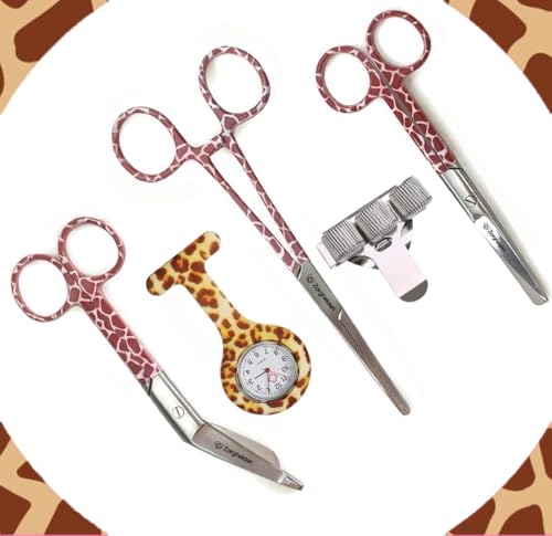 Krankenschwester Starterpaket "Giraffe" - 5-teilig - Verbandschere - Krankenschwester Scheren Set - Schere Krankenschwester - Erste-Hilfe-Schere - medizinische Schere - Köcher - Krankenschwester Krankenschwester Starterpaket "Giraffe" - 5-teilig - Verbandschere - Krankenschwester Scheren Set - Schere Krankenschwester - Erste-Hilfe-Schere - medizinische Schere - Köcher - Krankenschwester von Novaex