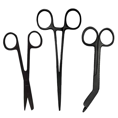 Krankenschwester scheren set "Mattschwarz" - Verbandschere - Krankenpfleger scheren set - Schere Krankenschwester - erste-hilfe-schere - Medizinische schere - pflegekraft geschenk von Novaex