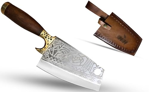 Novahaven Ragnar Viking Chef’s Knife – AI-Designed, Premium Laser-Engraved Stainless Steel, Multi-Purpose for Chopping, Boning, and Slicing (Ragnar) von Novahaven