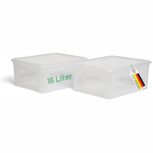 Novaliv 2x Aufbewahrungsbox 16l 40x34x17 Stapelbox Groß Plastikbox transparent Kunststoff mit Deckel Unterbettbox Unterbettkommode multibox 40cm Novaliv 2x Aufbewahrungsbox 16l 40x34x17 Stapelbox Groß Plastikbox transparent Kunststoff mit Deckel Unterbettbox Unterbettkommode multibox 40cm von Novaliv