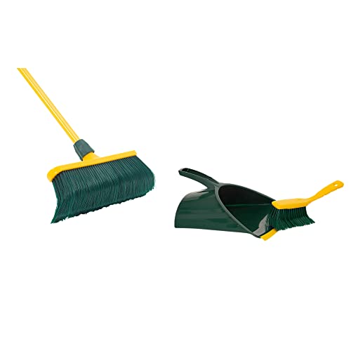 Krallenbesen Set 40 cm Kunststoff mit Teleskopstiel Kehrgarnitur gebogenen Borsten Gartenbesen Straßenbesen Kehrbesen (Besen + Kehrschaufel Set Krallenhandfeger, 40 cm) von Novaliv