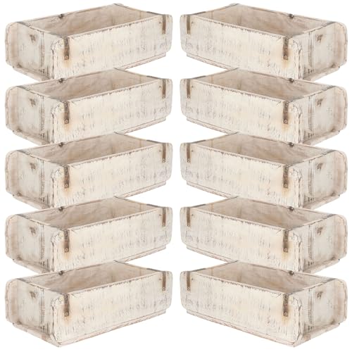 Novaliv 10x Holzkiste Vintage Weiß 30 x 15 x 10 cm Alte Ziegelform Holz EIN KAMMER Allzweckkiste aus recyceltem Altholz Jede Form EIN Unikat - Geschenkkiste von Novaliv
