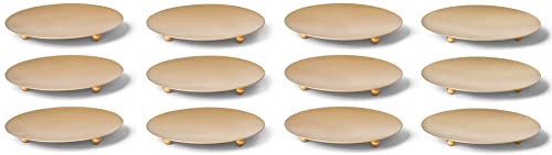 Novaliv 12x Kerzenständer 3 Füße Gold Durchmesser 10cm Kerzenteller Metall Weihnachtsdekoration Kerzenpin Adventskranzkerzenhalter Dekoteller Tischdekoration Stumpenkerzen Teelichter von Novaliv