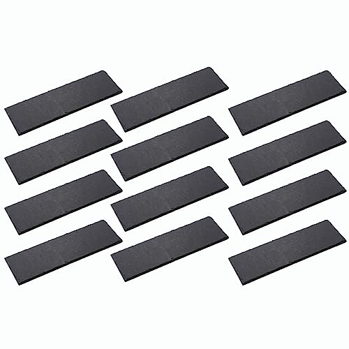 Novaliv 12x Schieferplatten I rechteckig I 30x10x0,4 cm I Sushi Deko Servierplatten lang Schieferplatten Untersetzer Tischplatz von Novaliv