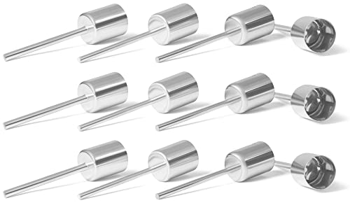 Novaliv 12x Stabkerzenhalter Silber I Kerzenpick 10 x 2,5 cm Kerzenpin Adventskranzdekoration I Kerzenstecker für Stabkerzen Kerzenleuchter I Dekoration Weihnachten von Novaliv