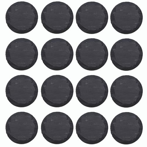 Novaliv 16x Schiefer Untersetzer I 10 cm I rund I untersetzer für Kerzen Schieferplatten Servierplatten Tischset Schiefer Sushi Tasse von Novaliv