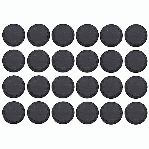 Novaliv 24x Schieferplatten I rund I 33x0,5 cm I Schiefer länglich Servierplatte länglich Sushi Teller Sushi Brett Dekoteller Buffetplatte von Novaliv