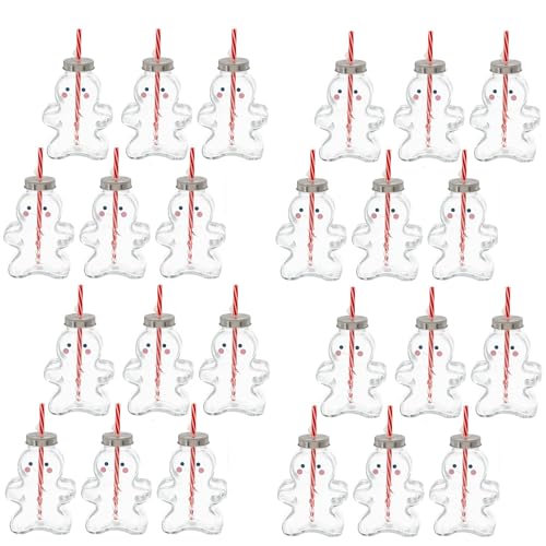 Novaliv 24x Tassen Glühwein 440 ml Personalisierte Weihnachtstasse mit Trinkhalm - Lebkuchenmann als Glühweinbecher - Christbaumkugel Motiv Tasse Tannenbaum Kugel Weihnachtstassen Handwärmer Mugs von Novaliv