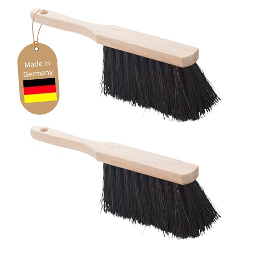 Novaliv 2X Handfeger Klein Arenga Handbesen Auto Kehrwisch Industriehandfeger Auto Schneebesen Holz Hand Brush Handfeger Grob Handfeger Camping Besen Vorzeltteppich Wohnwagen Handfeger Draußen von Novaliv