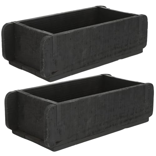 Novaliv 2x Holzkiste Vintage Schwarz 30 x 15 x 10 cm Alte Ziegelform Holz EIN KAMMER Allzweckkiste aus recyceltem Altholz Jede Form EIN Unikat - Geschenkkiste von Novaliv