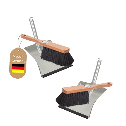 Novaliv 2X Kehrgarnitur Set Rosshaar Mischung Kehrschaufel mit Gummilippe Kehrset Kehrblech Handbesen Handkehrset Handfeger und Schaufel Novaliv 2X Kehrgarnitur Set Rosshaar Mischung Kehrschaufel mit Gummilippe Kehrset Kehrblech Handbesen Handkehrset Handfeger und Schaufel von Novaliv