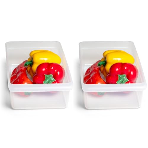 Novaliv 2X Kühlschrank Organizer 30,5 x 7,5 x 16 cm BPA-frei Küchenordnung Made in Germany Kühlschrank Organisation Lebensmittelecht Aufbewahrung Haushalt Spühlmaschinenfest Ordnungssystem Küche von Novaliv