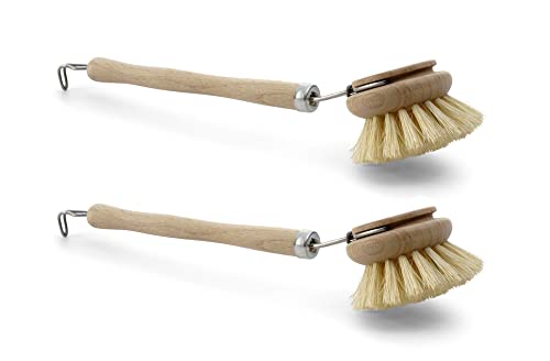 Novaliv 2X Spülbürsten Set I Naturfibre I Holz I groß I Abwaschbürsten Küchenbürsten Geschirr Bürsten Scheuerbürsten Putzbürsten Bürsten Küche Dish Brush Plastikfrei Küche von Novaliv