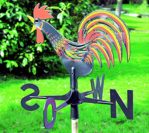 Novaliv 2X Wetterhahn | Windrichtungsanzeiger I Wetterhahn für Garten Wetterfahne für Gartenhaus Wetterhahn für das Dach Windfahne Windmesser Windspiel Garten von Novaliv