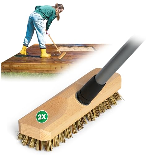Novaliv 2X Wischer aus stabilem Holz mit Kunststoff-Borsten mit Gewinde und Teleskopstiel| Union Boden-Bürste| Ideal Reinigung von Balkon Terrasse Garten Innen- Außenbereich Novaliv 2X Wischer aus stabilem Holz mit Kunststoff-Borsten mit Gewinde und Teleskopstiel| Union Boden-Bürste| Ideal Reinigung von Balkon Terrasse Garten Innen- Außenbereich von Novaliv