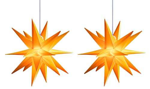 Novaliv 2er SET Weihnachtsstern beleuchtet LED Dekostern 55cm GELB hochwertiger Kunststoffstern mit TIMER FUNKTION 3D Stern 18 Zackig Leuchtstern Faltstern Weihnachtslicht Winterbeleuchtung 3D Stern Novaliv 2er SET Weihnachtsstern beleuchtet LED Dekostern 55cm GELB hochwertiger Kunststoffstern mit TIMER FUNKTION 3D Stern 18 Zackig Leuchtstern Faltstern Weihnachtslicht Winterbeleuchtung 3D Stern von Novaliv