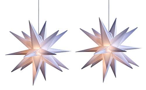 Novaliv 2er Set Weihnachtsstern beleuchtet LED Dekostern 55cm Weiss hochwertiger Kunststoffstern mit Timer Funktion 3D Stern 18 Zackig Leuchtstern Faltstern Weihnachtslicht Winterbeleuchtung 3D Stern Novaliv 2er Set Weihnachtsstern beleuchtet LED Dekostern 55cm Weiss hochwertiger Kunststoffstern mit Timer Funktion 3D Stern 18 Zackig Leuchtstern Faltstern Weihnachtslicht Winterbeleuchtung 3D Stern von Novaliv