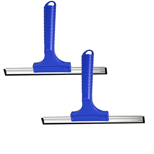 Novaliv 2er Set Fensterabzieher 23 cm Aluleiste mit Gummilippe für streifenfreies Abziehen Blau Fensterreiniger Fensterlippe Fensterreinigung Abzieher Fenster Fensterputzer Fensterwischer von Novaliv