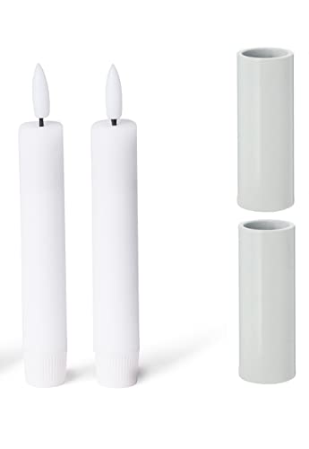 Novaliv 2er-Set Kerzenständer magnetisch Stabkerzen Tafelkerzen Weiss 2,8x5cm mit LED-Stabkerzen Premium Echtwachskerzen Weihnachten Adventskranzkerzenhalter weihnachtliche Tischdekoration Novaliv 2er-Set Kerzenständer magnetisch Stabkerzen Tafelkerzen Weiss 2,8x5cm mit LED-Stabkerzen Premium Echtwachskerzen Weihnachten Adventskranzkerzenhalter weihnachtliche Tischdekoration von Novaliv