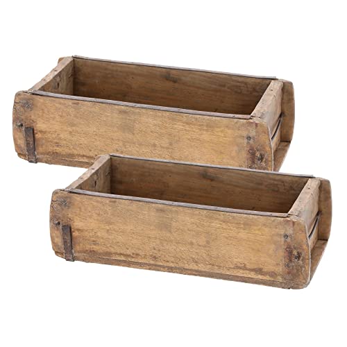 Novaliv 2x Holzkiste Vintage 30 x 15 x 10 cm Alte Ziegelform Holz EIN KAMMER Allzweckkiste aus recyceltem Altholz Jede Form EIN Unikat - Geschenkkiste von Novaliv