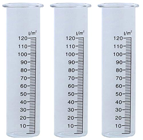 Novaliv 3 x Ersatzglas Niederschlagsmesser I Glas Wassermenge Wetterstation I große Skala Regenmengenmesser Wetterfest von Novaliv