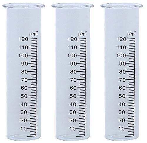 Novaliv 3 x Ersatzglas Regenmesser I Glas Wassermenge Wetterstation I große Skala Niederschlagsmengenmesser von Novaliv