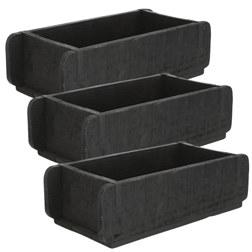 Novaliv 3x Holzkiste Vintage Schwarz 30 x 15 x 10 cm Alte Ziegelform Holz EIN KAMMER Allzweckkiste aus recyceltem Altholz Jede Form EIN Unikat - Geschenkkiste von Novaliv