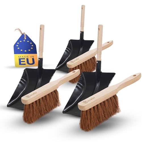 Novaliv 4er Kehrblech Set KOKOSBORSTEN Handfeger Kehrblechgarnitur Metall Schwarz lackiert Kehrblechbesen weiche Borsten Handbesen Kokosfaser Handkehrset Kehrblechset Kehrschaufel Feger und Kehrblech Novaliv 4er Kehrblech Set KOKOSBORSTEN Handfeger Kehrblechgarnitur Metall Schwarz lackiert Kehrblechbesen weiche Borsten Handbesen Kokosfaser Handkehrset Kehrblechset Kehrschaufel Feger und Kehrblech von Novaliv
