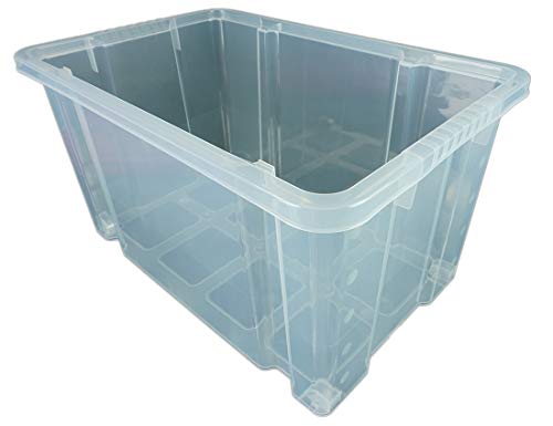 Novaliv 3x Aufbewahrungsboxen mit Deckel Rollen 80l 61x40x46 transparent Transparent Kunststoffbox mit Deckel Stapelkiste Verstauboxen Spielzeugkisten Stapelbox von Novaliv