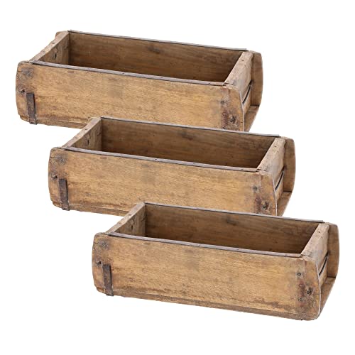 Novaliv 3x Holzkiste Vintage 30 x 15 x 10 cm Alte Ziegelform Holz EIN KAMMER Allzweckkiste aus recyceltem Altholz Jede Form EIN Unikat - Geschenkkiste von Novaliv