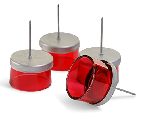 4X Kerzenhalter rot Teelichthalter Teelichtgläser Kerzenhalter zum Stecken Kerzenpicks für Adventskranz 5cm von Novaliv