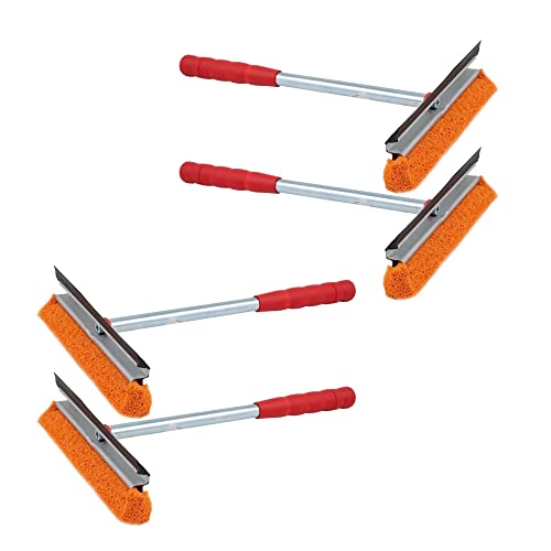 Novaliv 4X Scheibenabzieher Auto 21 cm mit Metall-Kunststoffgriff 31 cm mit Abziehlippe und Gummischwamm Auto Abzieher Autoscheibe Scheibenputzer von Novaliv