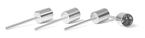 Novaliv 4X Stabkerzenhalter Silber I Kerzenpick 10 x 2,5 cm Kerzenstecker für Stabkerzen I Kerzenpin Adventskranzdekoration Kerzenleuchter I Dekoration Weihnachten von Novaliv