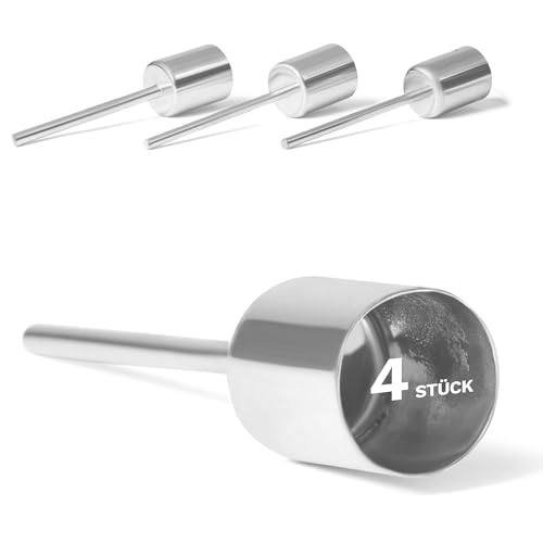 Novaliv 4X Stabkerzenhalter Silber I Kerzenpick 10 x 2,5 cm Kerzenstecker für Stabkerzen I Kerzenpin Adventskranzdekoration Kerzenleuchter I Dekoration Weihnachten von Novaliv