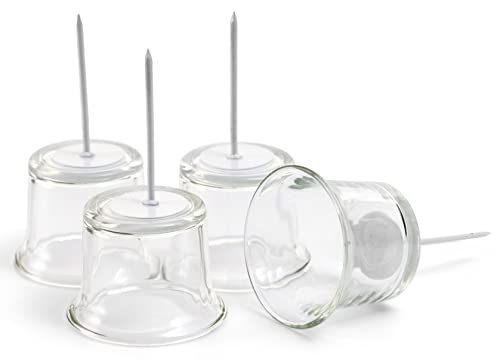 Teelichthalter Glas 4er Set für Adventskranz 6cm konisch Teelichtgläser klein Kerzenhalter Glas Kerzenpicks für Teelichter Weihnachtskranz 4er Glas Teelicht Gesteck Weihnachten Dekoration Xmas von Novaliv