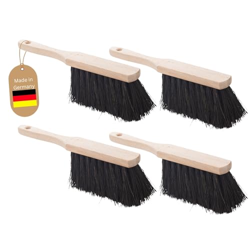 Novaliv 4er Set Handfeger Klein ARENGABORSTEN Handbesen Auto Kehrwisch Industriehandfeger Auto Schneebesen Holz Hand Brush Handfeger Grob Handfeger Camping Besen Vorzeltteppich Wohnwagen Draußen von Novaliv