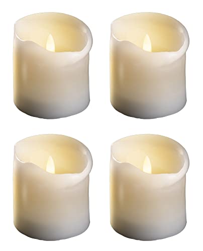 Novaliv 4er Set LED Stumpenkerzen mittel - Echtwachskerze mit beweglicher Flamme flackernd - Timerfunktion für 6 Stunden Warmweißes Licht 7,5cm Durchmesser 12,5cm Höhe - 2 AA Batterien nötig Novaliv 4er Set LED Stumpenkerzen mittel - Echtwachskerze mit beweglicher Flamme flackernd - Timerfunktion für 6 Stunden Warmweißes Licht 7,5cm Durchmesser 12,5cm Höhe - 2 AA Batterien nötig von Novaliv