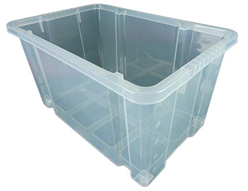 Novaliv 4x Plastikboxen mit Deckel Rollen 80l 61x40x46 transparent Transparent Maxi Boxen Aufbewahrung Eurobox Rollbox Plastikbox plastic containers shoe box von Novaliv