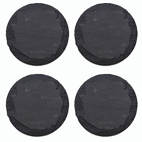 Novaliv 4x Schieferplatten I rund I 20x0,5 cm I Sushi Servier Set Servierplatte schwarz Steinplatte rund Slate Plate Käsebrett Runde Platte Novaliv 4x Schieferplatten I rund I 20x0,5 cm I Sushi Servier Set Servierplatte schwarz Steinplatte rund Slate Plate Käsebrett Runde Platte von Novaliv