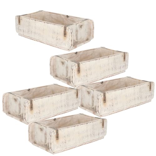 Novaliv 5x Holzkiste Vintage Weiß 30 x 15 x 10 cm Alte Ziegelform Holz EIN KAMMER Allzweckkiste aus recyceltem Altholz Jede Form EIN Unikat - Geschenkkiste von Novaliv
