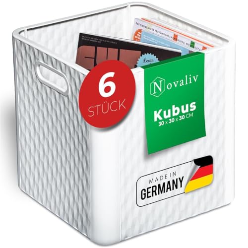 Novaliv 6X Box 30x30x30 cm Weiß Boxen für Kallax Regal Körbe 30x30 Aufbewahrungsbox Regal als Schrank Kisten ideal als Kisten für Kallax Regal Faltboxen 30x30x30 cm Falt Box 30x30 als Kallax Kisten Novaliv 6X Box 30x30x30 cm Weiß Boxen für Kallax Regal Körbe 30x30 Aufbewahrungsbox Regal als Schrank Kisten ideal als Kisten für Kallax Regal Faltboxen 30x30x30 cm Falt Box 30x30 als Kallax Kisten von Novaliv