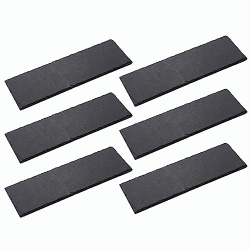 Novaliv 6x Schieferplatten I rechteckig I 30x10x0,4 cm I Sushi Servierplatten Untersetzer Käseplatte Tischplatz Schiefer Geschirr von Novaliv