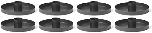 Novaliv 8X Stabkerzenhalter 9cm Metall rund für Tafelkerzen Candle Holder Kerzenpick matt SCHWARZ Kerzenhalter Adventskranz scandic chic Weihnachtsdekoration Kerzenteller Dekoschale Weihnachten von Novaliv