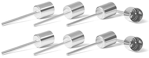 Novaliv 8X Stabkerzenhalter Silber I Kerzenpick 10 x 2,5 cm Kerzenstecker für Adventskranzdekoration I Kerzenpin Kerzenleuchter I Dekoration Weihnachten von Novaliv