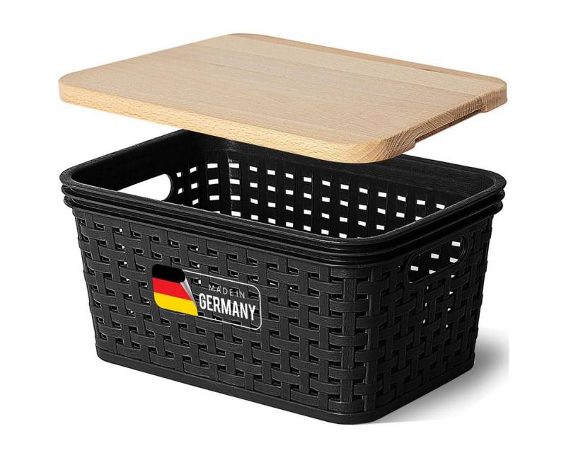 Novaliv Aufbewahrungsbox - (1 St), 1x Aufbewahrungsbox, 1x Holzdeckel von Novaliv