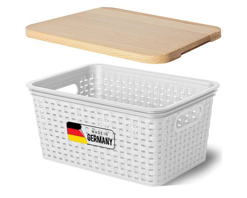 Novaliv Aufbewahrungsbox - (1 St), 1x Aufbewahrungsbox, 1x Holzdeckel von Novaliv