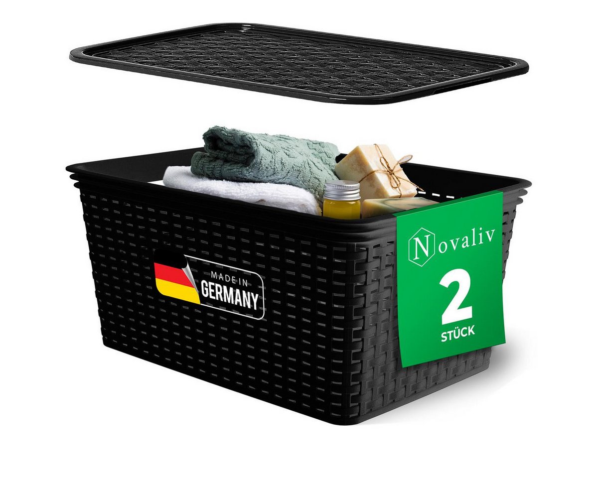 Novaliv Aufbewahrungsbox - (2 St), 2x Aufbewahrungsbox, 2x Kunststoffdeckel von Novaliv