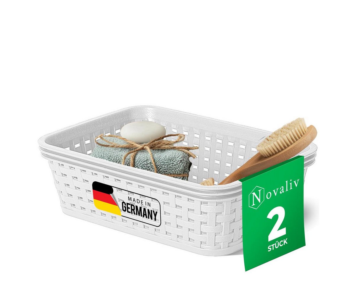 Novaliv Aufbewahrungsbox - (2 St), 2x Aufbewahrungskorb Rattan von Novaliv
