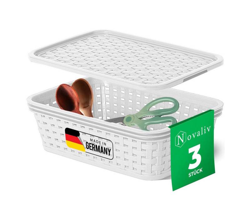 Novaliv Aufbewahrungsbox - (3 St), 3x Aufbewahrungsbox, 3x Kunststoffdeckel von Novaliv
